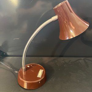 Vintage Desk‎ Lamp mid century modern table light brown office gooseneck Tensor